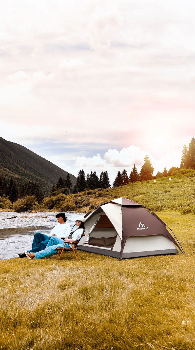 3-4 Person Automatic Dome Tent with Sun Canopy, camping gallery photo