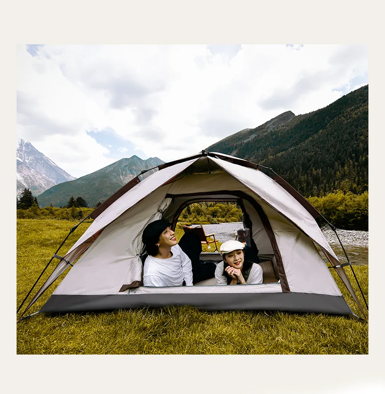 3-4 Person Automatic Dome Tent with Sun Canopy, camping gallery photo