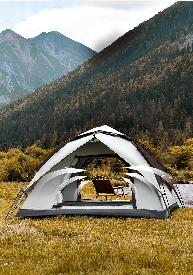 3-4 Person Automatic Dome Tent with Sun Canopy, camping gallery photo