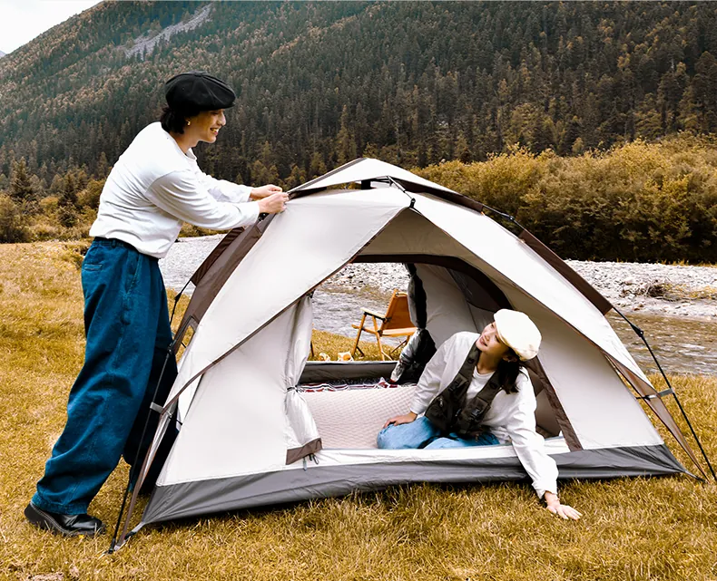 3-4 Person Automatic Dome Tent with Sun Canopy, camping gallery photo