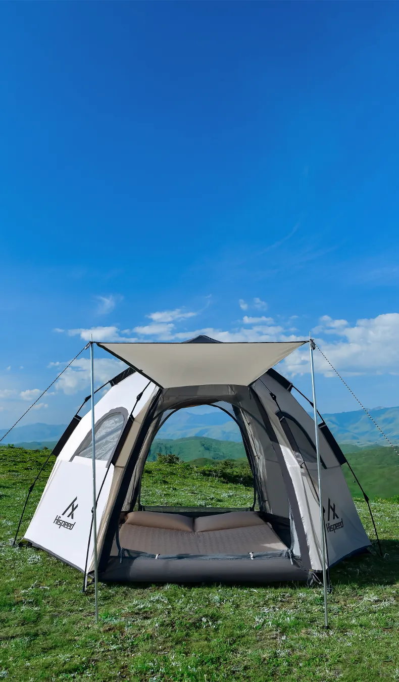 Double-Layer Hexagon Tent in Cream, product photo